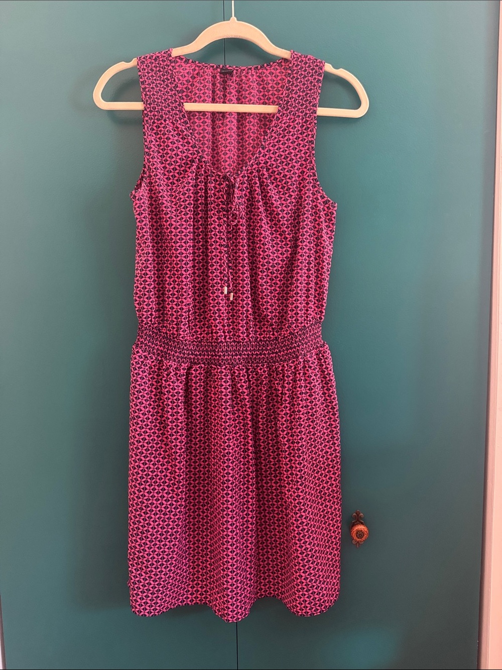 GAP Sleeveless Pink Geometric Print Dress M